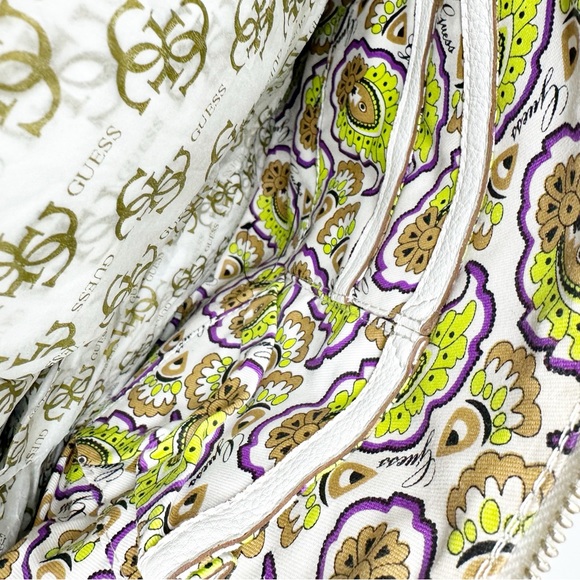 Guess Satchel Crossbody Leather Studded Shoulder Bag Tote w/ Fringe Tassel Charm - Picture 10 of 14